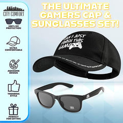 CityComfort Baseball Cap and Kids Sunglasses Set 100% UV Protection, Gamer Boys Hat Boys Summer Accessories Gaming Gifts Black - British D'sire