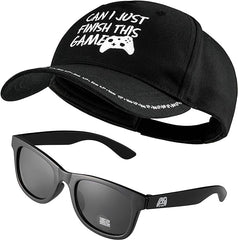 CityComfort Baseball Cap and Kids Sunglasses Set 100% UV Protection, Gamer Boys Hat Boys Summer Accessories Gaming Gifts Black - British D'sire