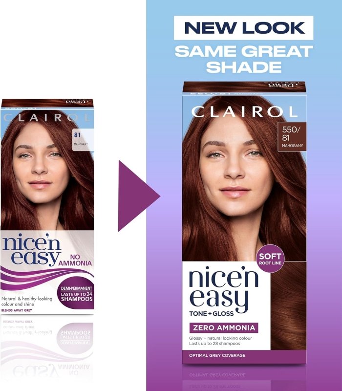 Clairol Nice'n Easy Tone+Gloss Semi Permanent Hair Dye - 550/81 Mahogany Secondary image