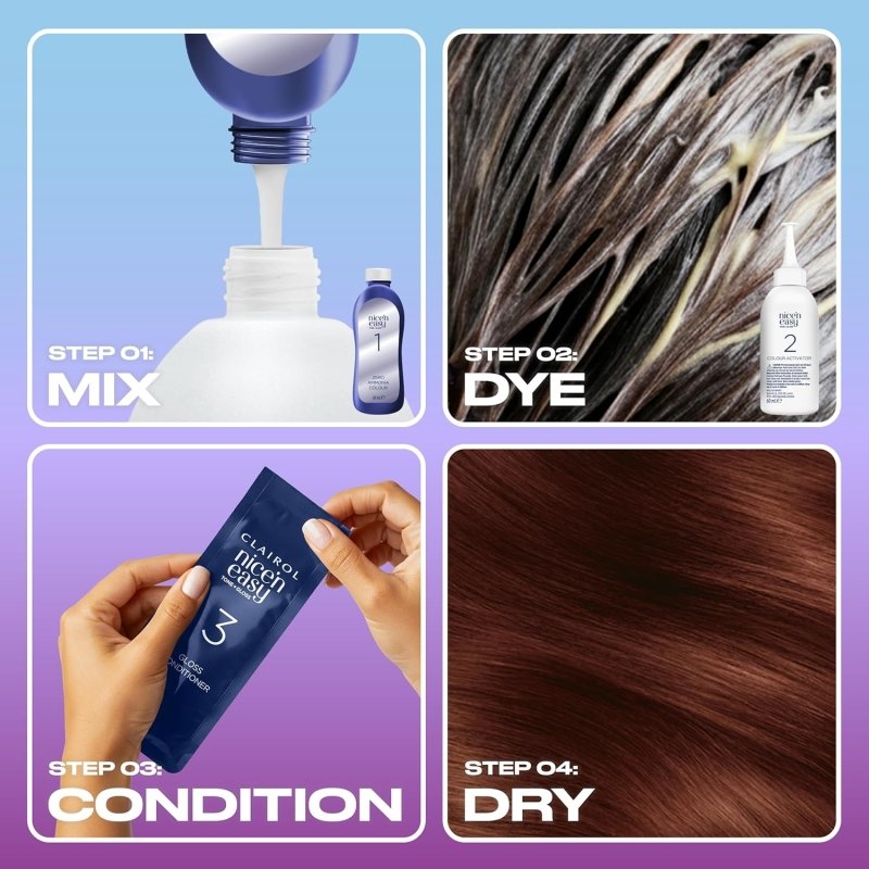 Clairol Nice'n Easy Tone+Gloss Semi Permanent Hair Dye - 550/81 Mahogany - Hair dye - British D'sire