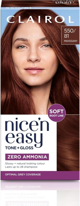 Clairol Nice'n Easy Tone+Gloss Semi Permanent Hair Dye - 550/81 Mahogany - Hair dye - British D'sire Main image
