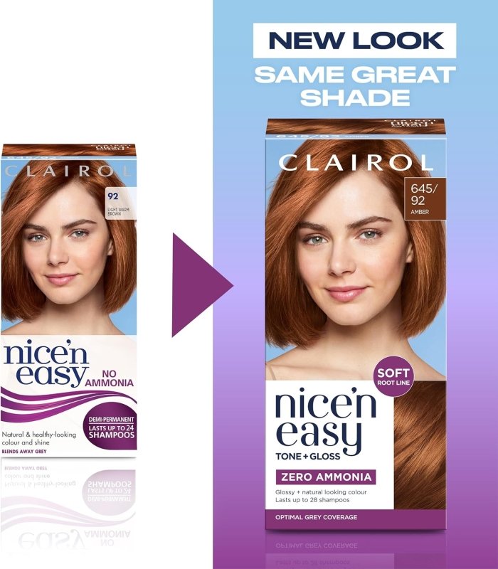 Clairol Nice'n Easy Tone+Gloss Semi Permanent Hair Dye - 645/92 Amber Secondary image