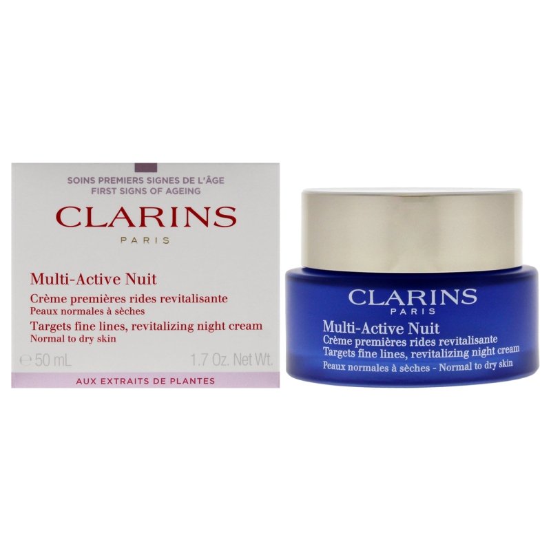 Clarins - Multi - Active Night Cream - Normal to Dry Skin for Unisex - 1.7 oz Cream - Cream - British D'sire