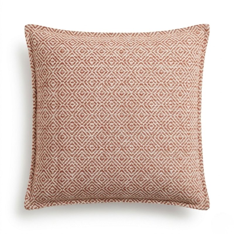 Classic Cushion Cover - Burgundy Squares - 45x45cm - Rag Rug Cushion Covers - British D'sire