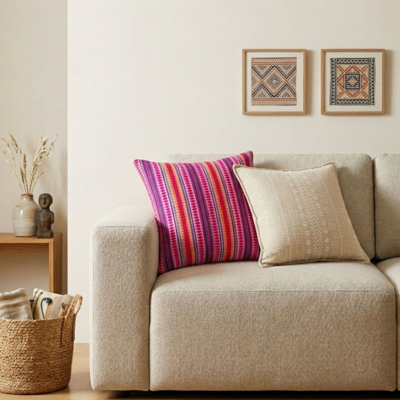 Classic Cushion Cover - Neon Stripes - 45x45cm Secondary image