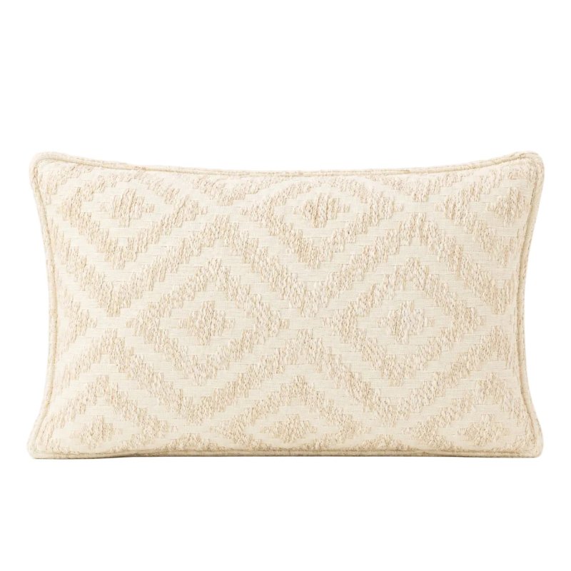 Classic Cushion Cover - Neutral Geo Creme - 30x50cm - Lumber Style - Classic Indian Cushion Covers - British D'sire