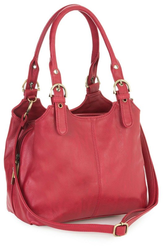Classic Mattea Black Soft Handbag - Red - British D'sire Main image