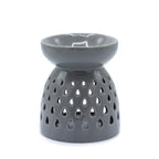 Classic Oil Burner - Teardrops Cutout - Grey - Cool Designs Oil Burners - British D'sire