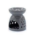 Classic Oil Burner - Teardrops Cutout - Grey - Cool Designs Oil Burners - British D'sire