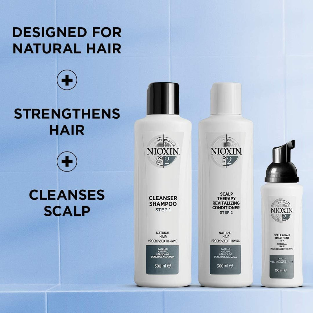 Nioxin 3-Part System | System 2 | Natural Hair with Progressed Thinning Hair Treatment | Scalp Therapy | Hair Thickening Treatment Secondary image