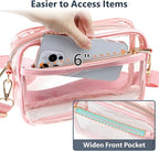Clear Bag,Clear Crossbody Bag,Stadium Approved Clear Purses For Women Adjustable Shoulder Strap, Concert Bag For Sports Events Game Day，Transparent Bag for Concerts Sports Events Festival - Totes & Shoulder Bags - British D'sire