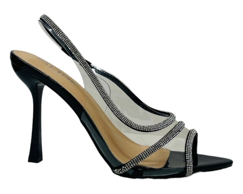 Clear Perspex Diamante Slingback Sandals Secondary image