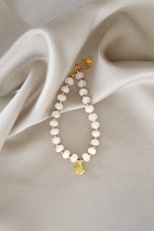 Clear Quartz Stone Bracelet with Detail - Bracelets - British D'sire Main image