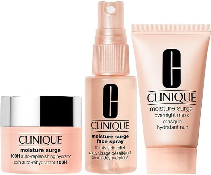 Clinique Moisture Surge Skincare Set, 100H Auto-Replenishing Hydrator 15 ml + Face Spray Thirsty Skin Relief 30 ml + Overnight Mask 30 ml Secondary image