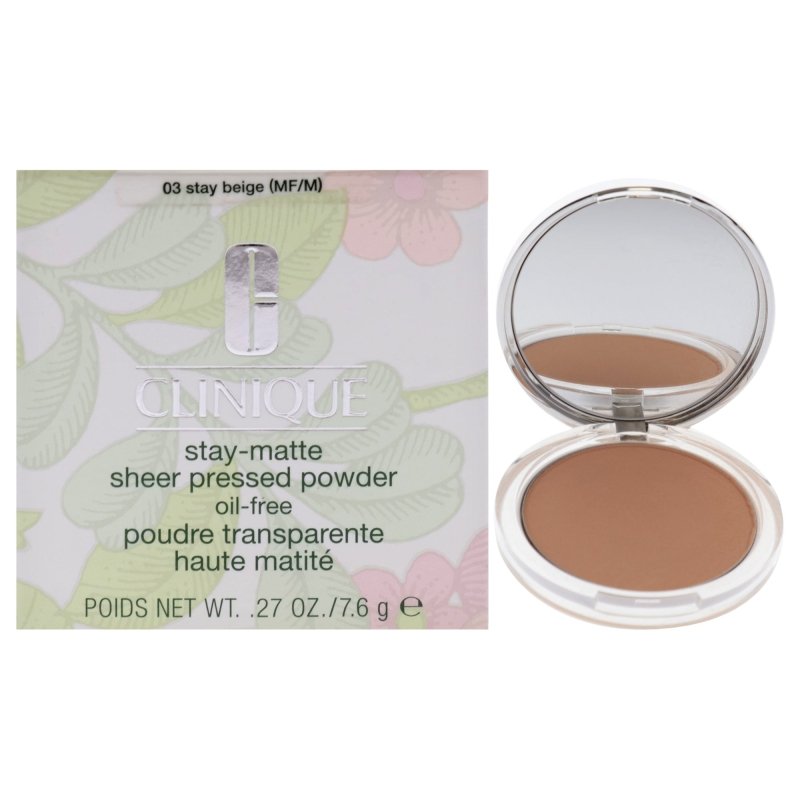 Clinique - Stay - Matte Sheer Pressed Powder - 03 Stay Beige MF - M for Women - 0.27 oz Powder - Powder - British D'sire Main image