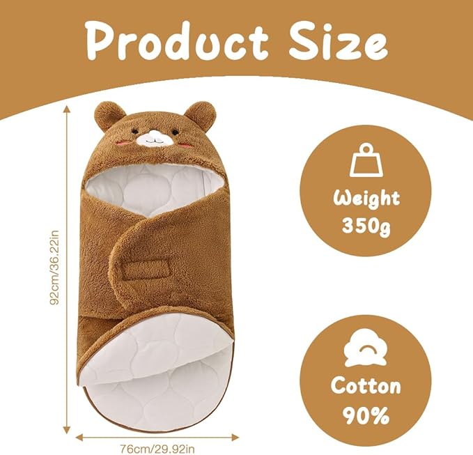 CLIUNT Newborn Swaddle Blanket 0 - 6 Months, Baby Essentials for Newborn, Baby Swaddle Bag, Newborn Baby Clothes, Baby Girl Clothes, Baby Stuff for Newborn - Blankets & Swaddlers - British D'sire