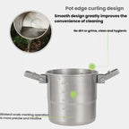 CLS Dual-ear 3000ml 16cm Heightened Outdoor Pots 304 Stainless Steel Outdoor Cooking Kettles - British D'sire