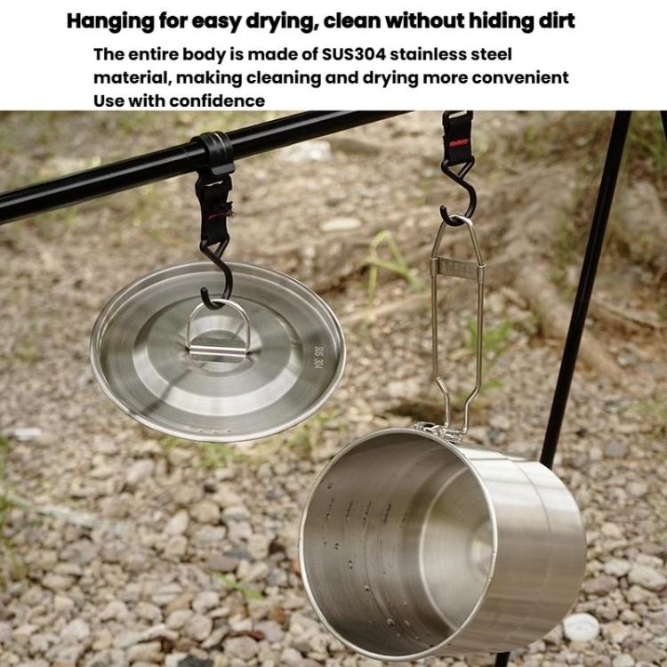 CLS Dual-ear 3000ml 16cm Heightened Outdoor Pots 304 Stainless Steel Outdoor Cooking Kettles - British D'sire
