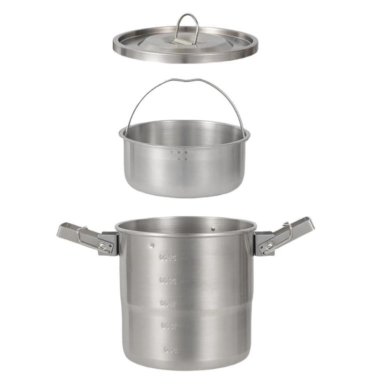 CLS Dual-ear 3000ml 16cm Heightened Outdoor Pots 304 Stainless Steel Outdoor Cooking Kettles - British D'sire Main image
