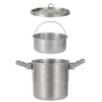 CLS Dual-ear 3000ml 16cm Heightened Outdoor Pots 304 Stainless Steel Outdoor Cooking Kettles - British D'sire