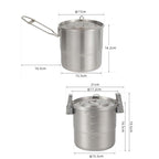 CLS Dual-ear 3000ml 16cm Heightened Outdoor Pots 304 Stainless Steel Outdoor Cooking Kettles - British D'sire