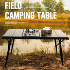 CLS Outdoor Aluminum Egg Roll Table Camping Folding Table, Style: 8245 6 Plates - British D'sire