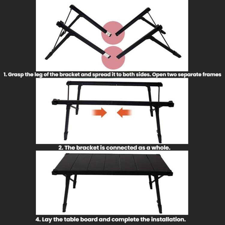 CLS Outdoor Aluminum Egg Roll Table Camping Folding Table, Style: 8245 6 Plates - British D'sire