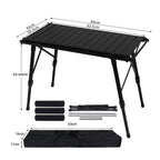 CLS Outdoor Aluminum Egg Roll Table Camping Folding Table, Style: 8744 Black - British D'sire