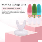 CNaier AE - 618 Battery - powered Silicone Acoustic Wave Face Skin Care Electric Facial Cleanser (Green) - British D'sire