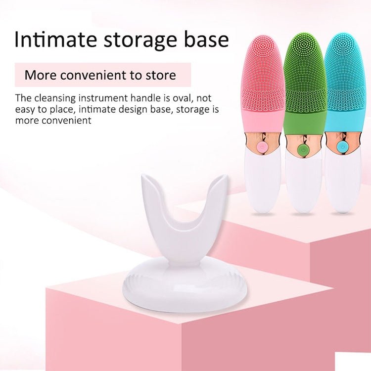 CNaier AE - 618 Battery - powered Silicone Acoustic Wave Face Skin Care Electric Facial Cleanser (Green) - British D'sire