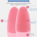 CNaier AE - 618 Battery - powered Silicone Acoustic Wave Face Skin Care Electric Facial Cleanser (Orange) - British D'sire