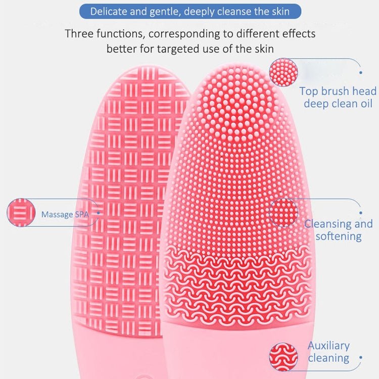 CNaier AE - 618 Battery - powered Silicone Acoustic Wave Face Skin Care Electric Facial Cleanser (Orange) - British D'sire