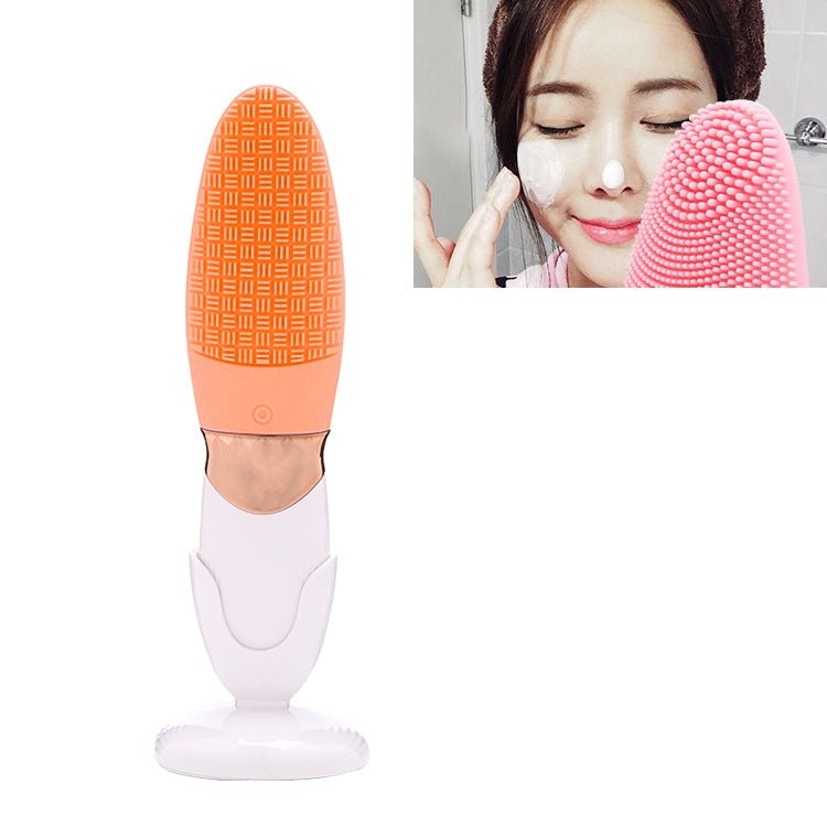 CNaier AE - 618 Battery - powered Silicone Acoustic Wave Face Skin Care Electric Facial Cleanser (Orange) - British D'sire Main image