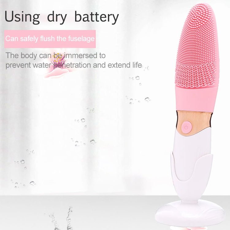 CNaier AE - 618 Battery - powered Silicone Acoustic Wave Face Skin Care Electric Facial Cleanser (Pink) - British D'sire