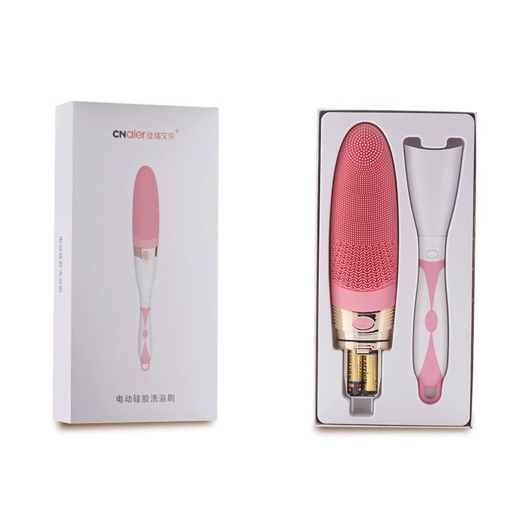 CNaier AE - 8381 Household Waterproof Vibration Silicone Electric Massage Bath Body Brush (Pink) - British D'sire