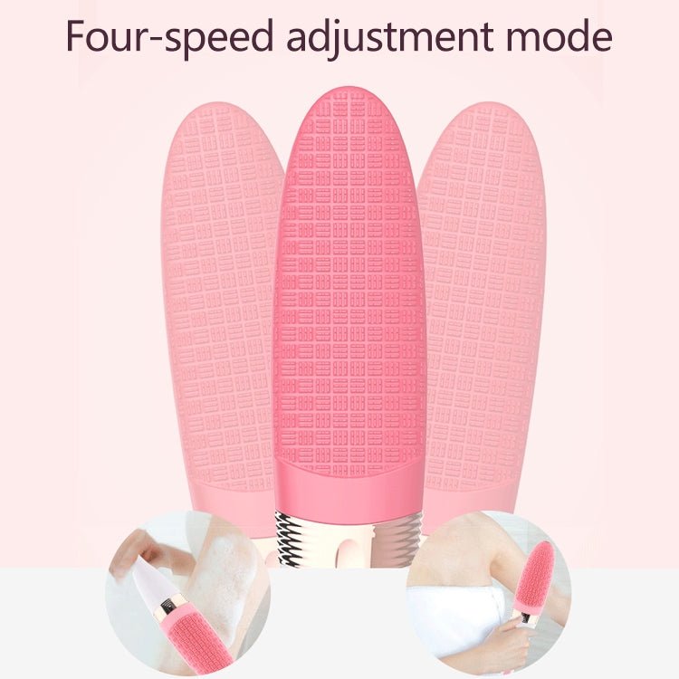 CNaier AE - 8381 Household Waterproof Vibration Silicone Electric Massage Bath Body Brush (Pink) - British D'sire