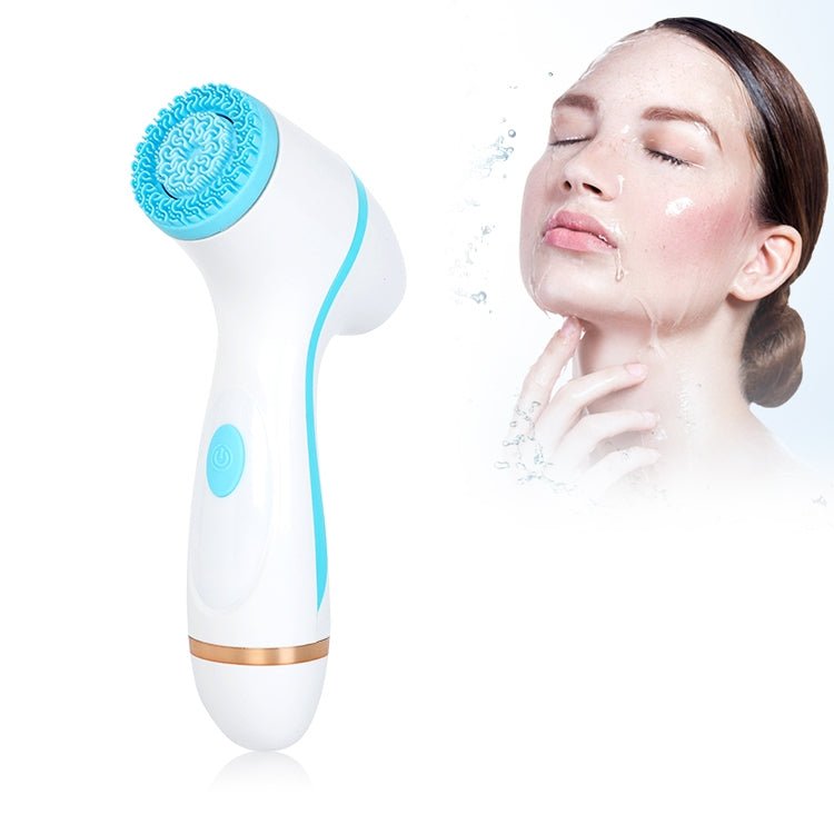 CNaier AE - 868 Battery - powered Silicone Ultrasonic Vibration Face Skin Care Electric Facial Cleanser (Blue) - British D'sire Main image