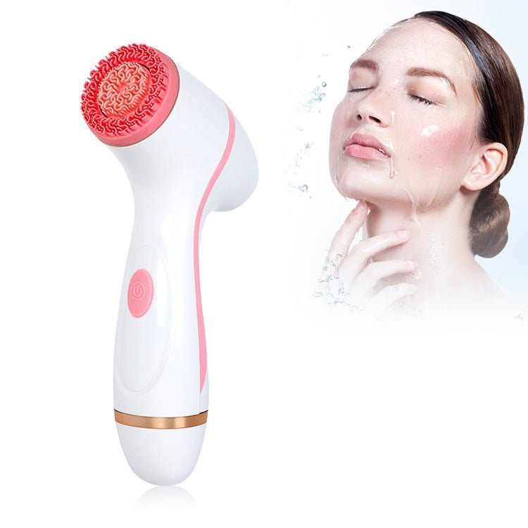 CNaier AE - 868 Battery - powered Silicone Ultrasonic Vibration Face Skin Care Electric Facial Cleanser (Pink) - British D'sire Main image