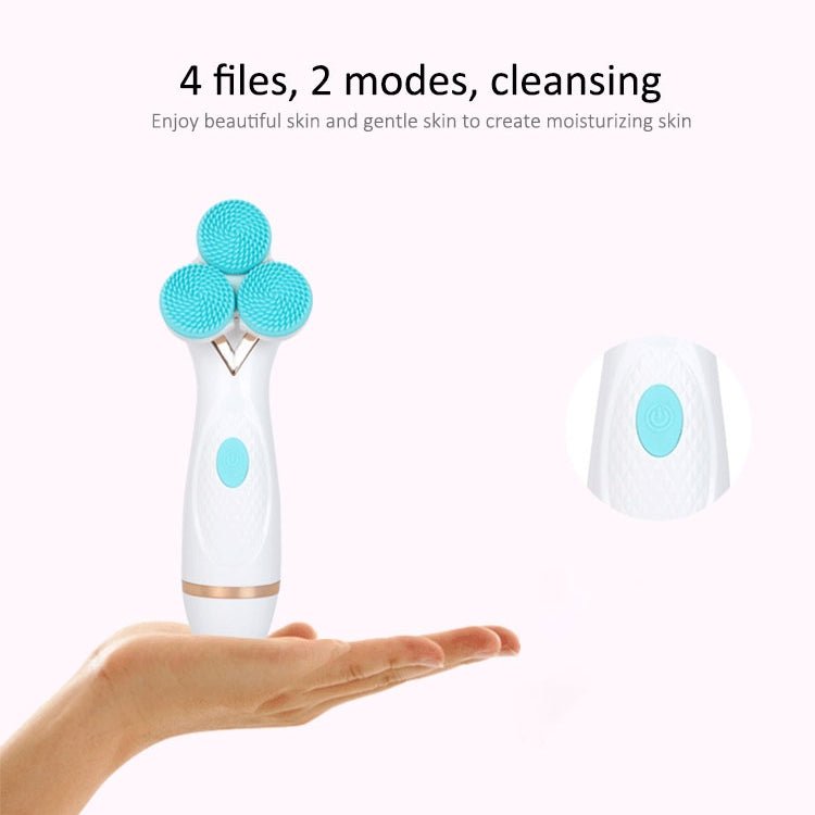 CNaier AE - 878 USB Charging Silicone Face Skin Care Electric Facial Cleanser (Blue) - British D'sire
