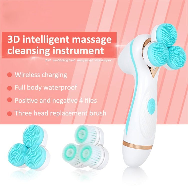 CNaier AE - 878 USB Charging Silicone Face Skin Care Electric Facial Cleanser (Blue) - British D'sire
