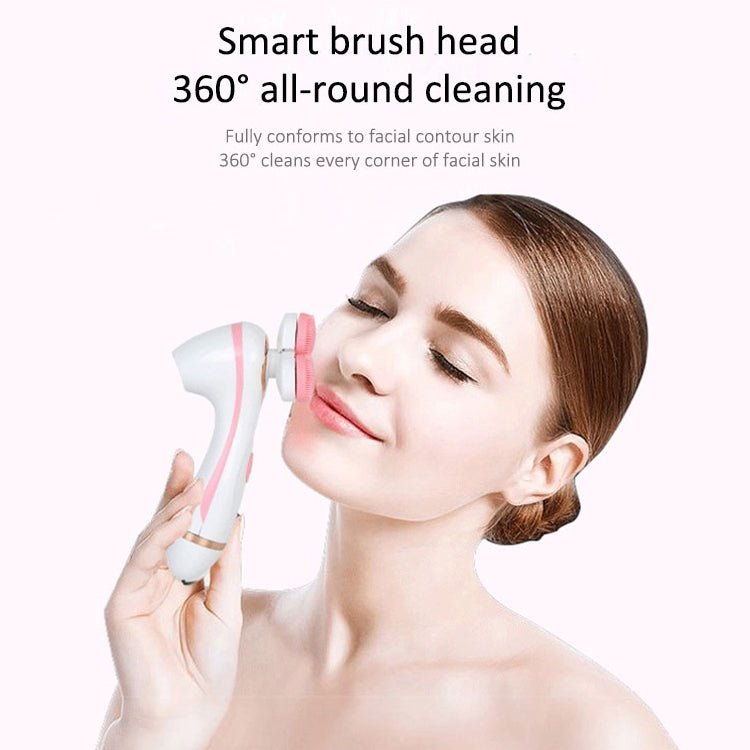 CNaier AE - 878 USB Charging Silicone Face Skin Care Electric Facial Cleanser (Pink) - British D'sire