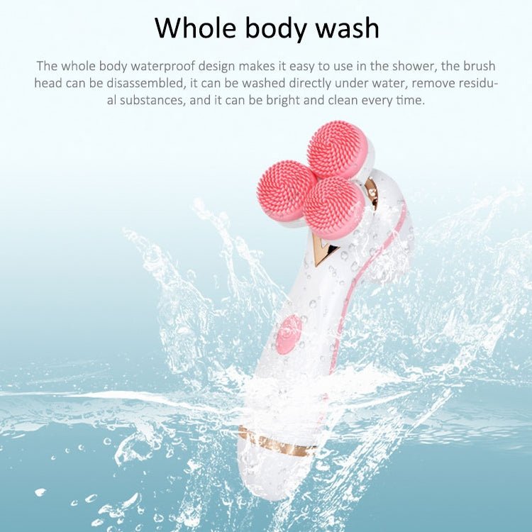 CNaier AE - 878 USB Charging Silicone Face Skin Care Electric Facial Cleanser (Pink) - British D'sire