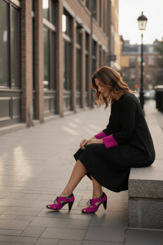 Coco - Fuchsia - Heel Shoe - British D'sire