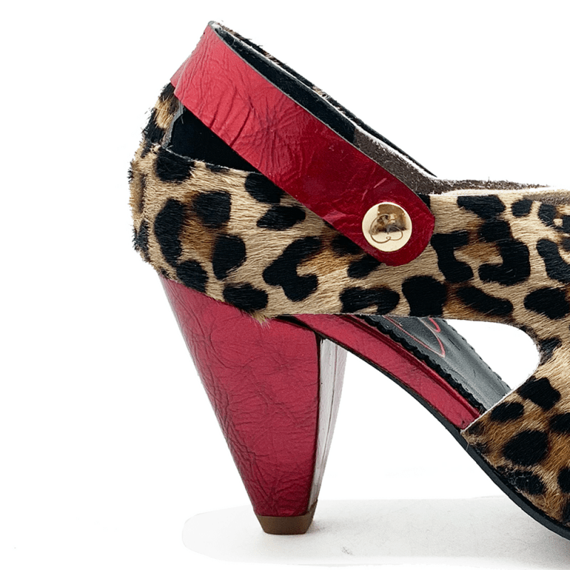 Coco-Leopard/Red heel sandal - Heel Shoe - British D'sire