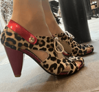 Coco - Leopard/Red heel sandal - Heel Shoe - British D'sire