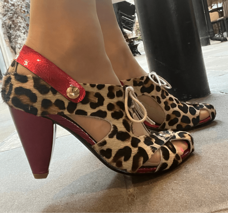 Coco - Leopard/Red heel sandal - Heel Shoe - British D'sire