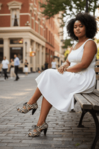 Coco - Zebra black and white sandal - Heel Shoe - British D'sire