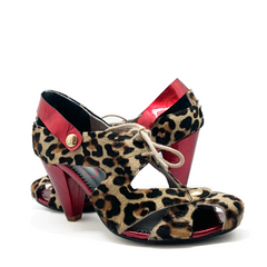 Coco-Leopard/Red heel sandal - British D'sire