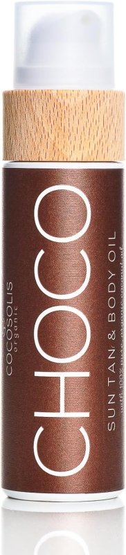 COCOSOLIS CHOCO tanning accelerator - organic oil with vitamin E & chocolate scent for a quick, intensive tan - tanning enhancer for a deep tan - nourishing tanning bed oil (110) - British D'sire