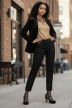Cognac - Black/Gold strap heel - Heel Shoe - British D'sire